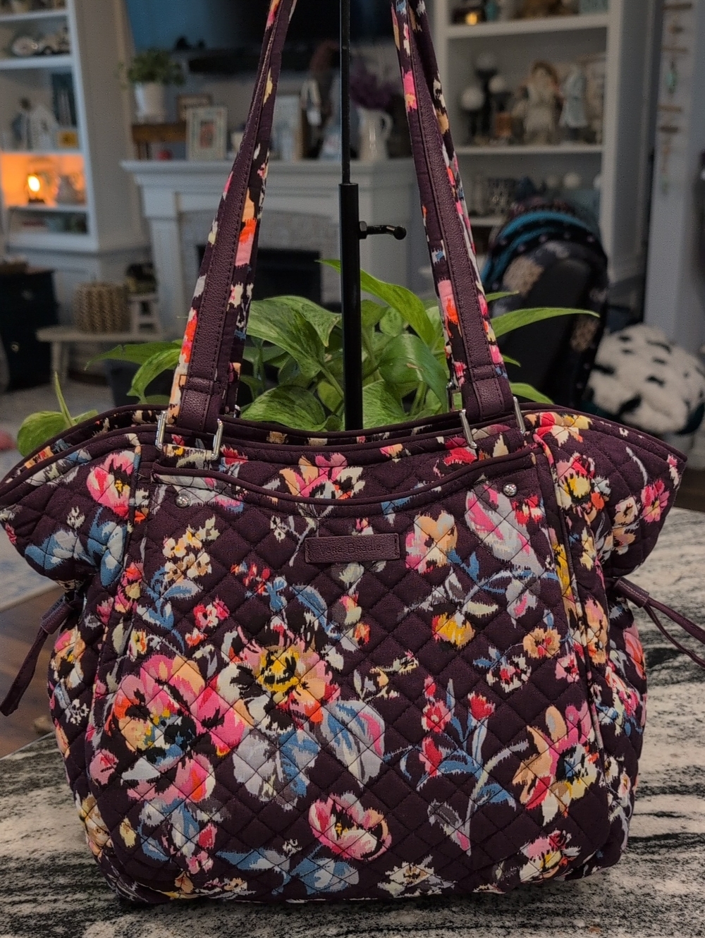 Vera Bradley Indiana Rose Quilted Floral Tote Bag
